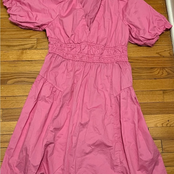 Old Navy Waist-Defined Puff-Sleeve Midi Dress - Picture 2 of 4